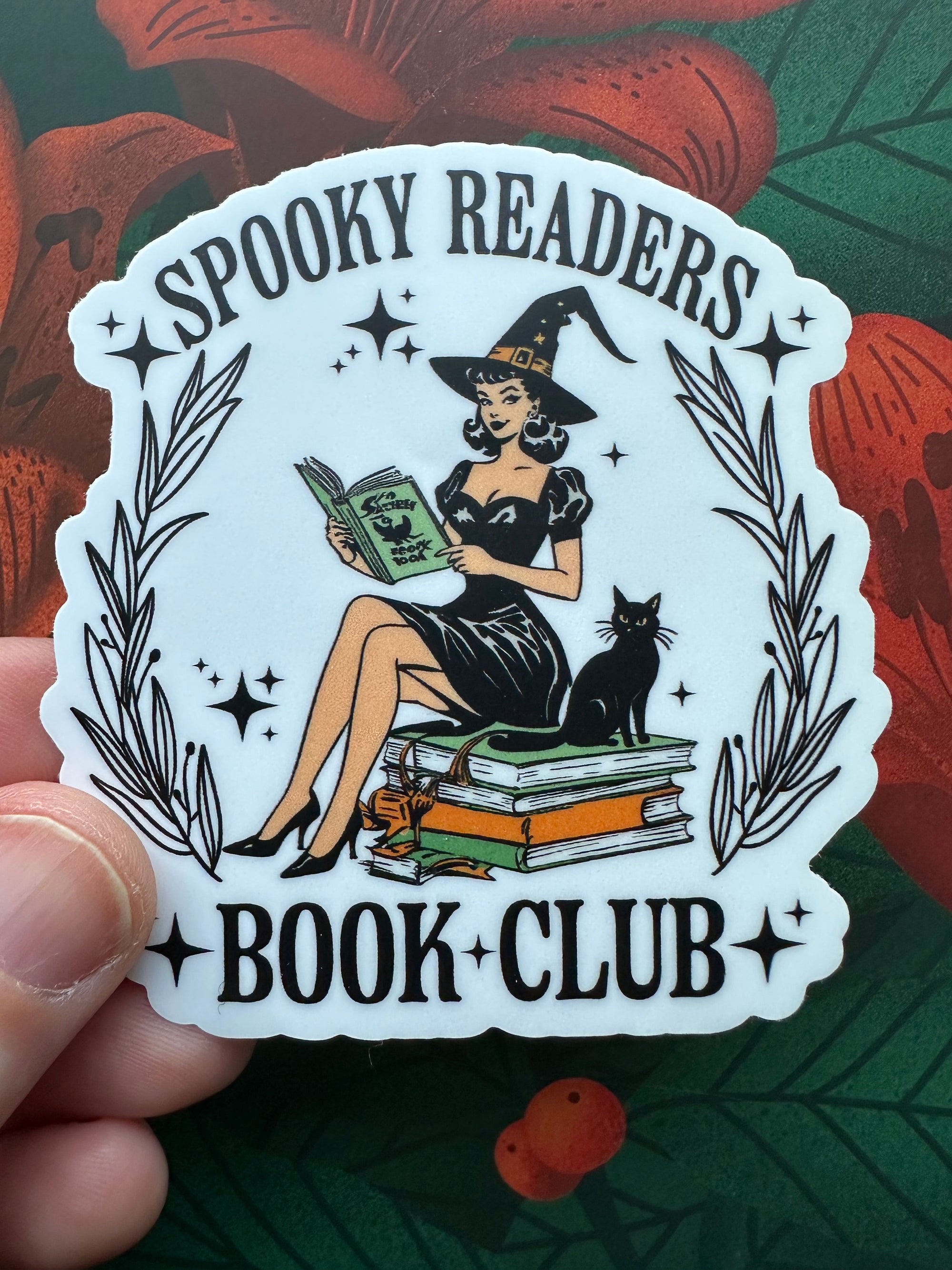 Spooky Readers Book Club Vinyl Sticker, 2.8” x 3.0”