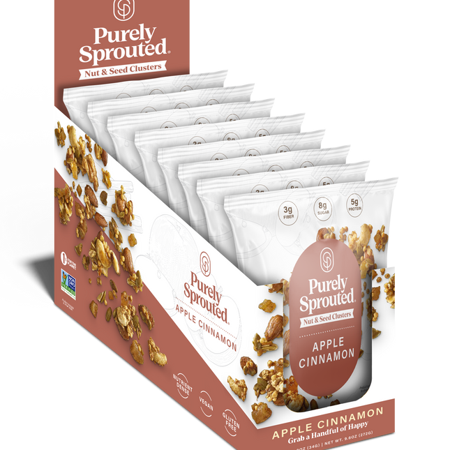 Apple Cinnamon, Sprouted Snack Mix, Snack Pack, 8-Pack (1.2 Oz Each)