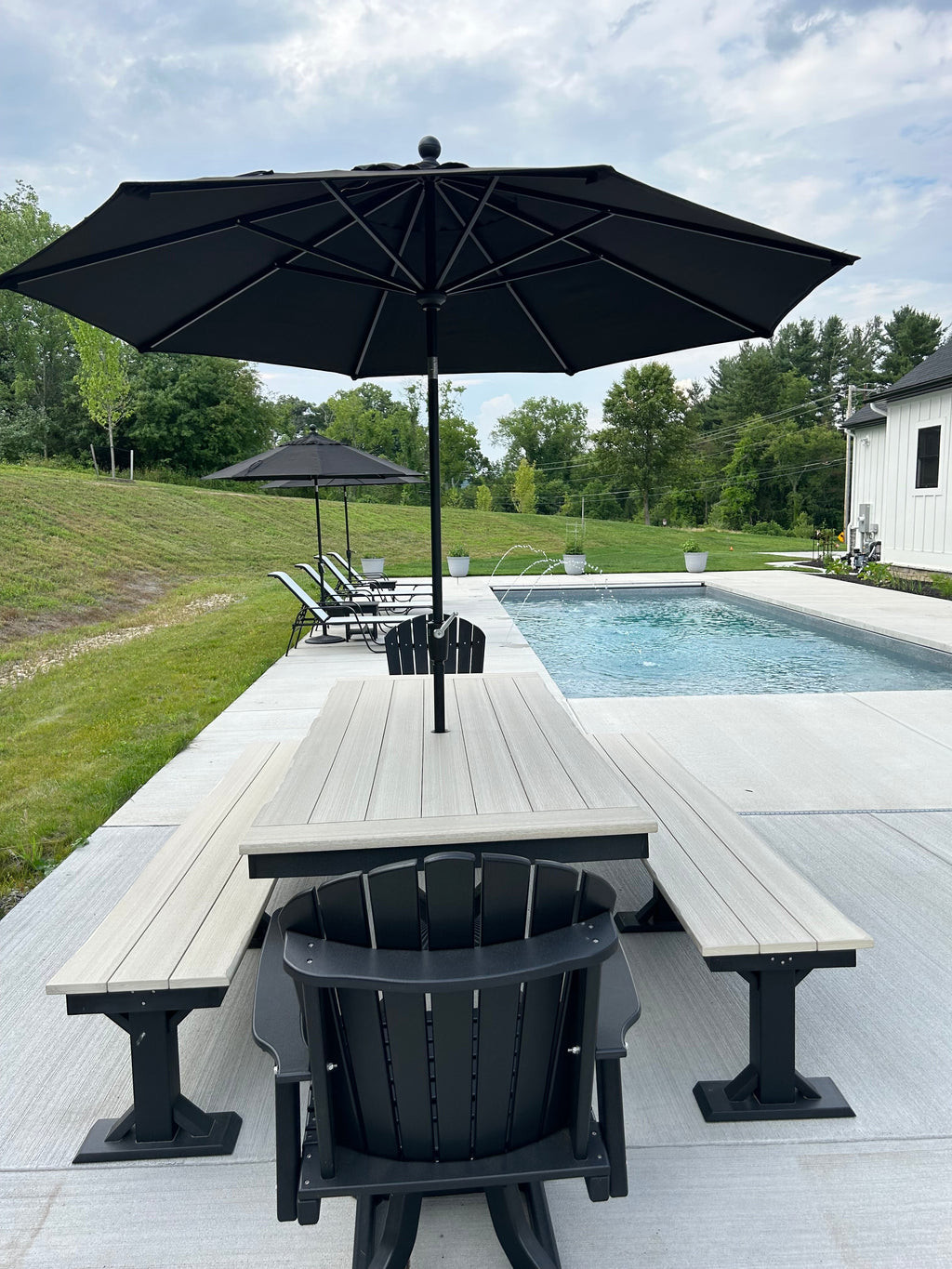 Outdoor Fanback Swivel Dining Chair - HDPE - All-Weather