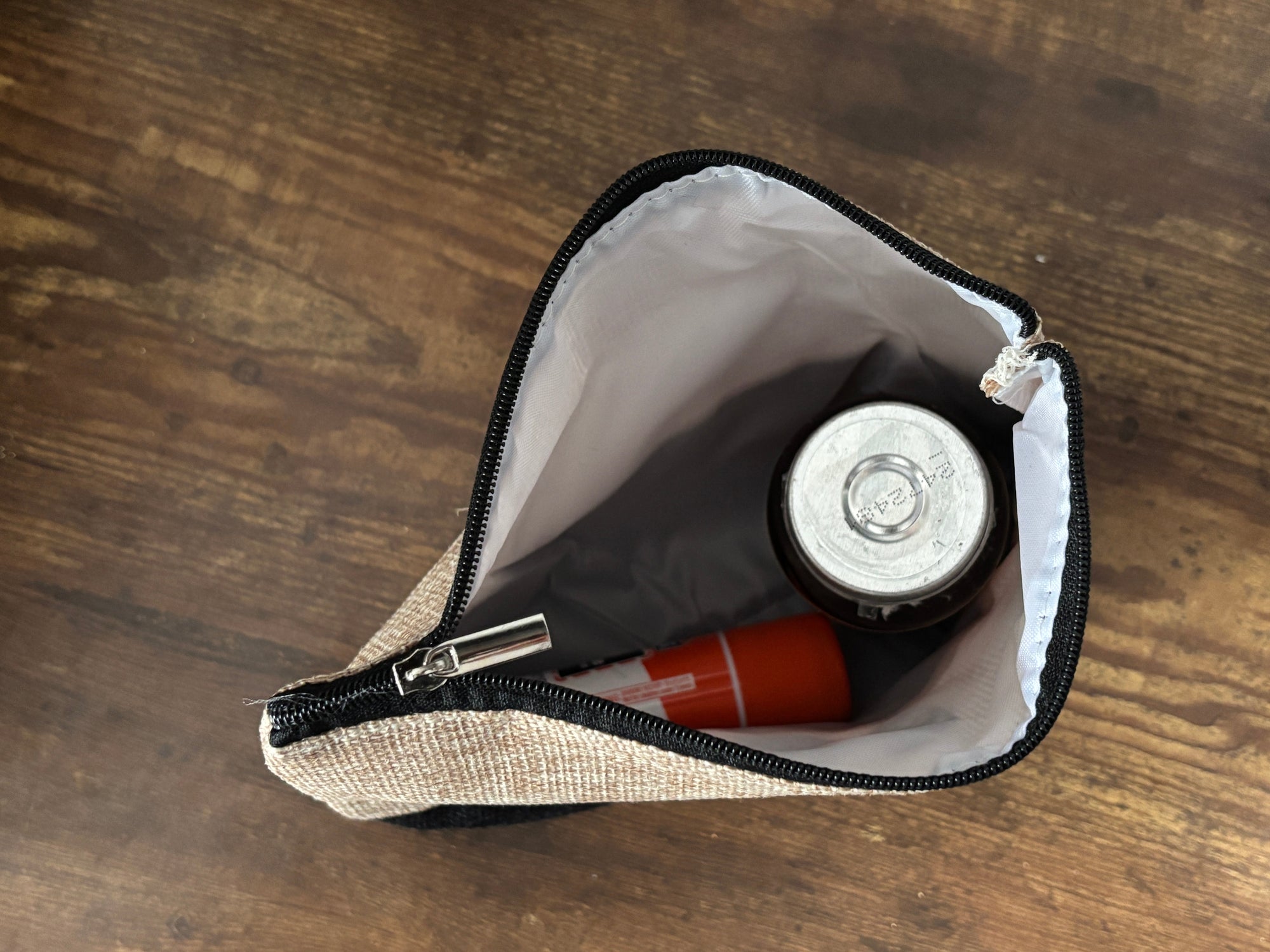 Burlap Tote + Accessory Bag Set