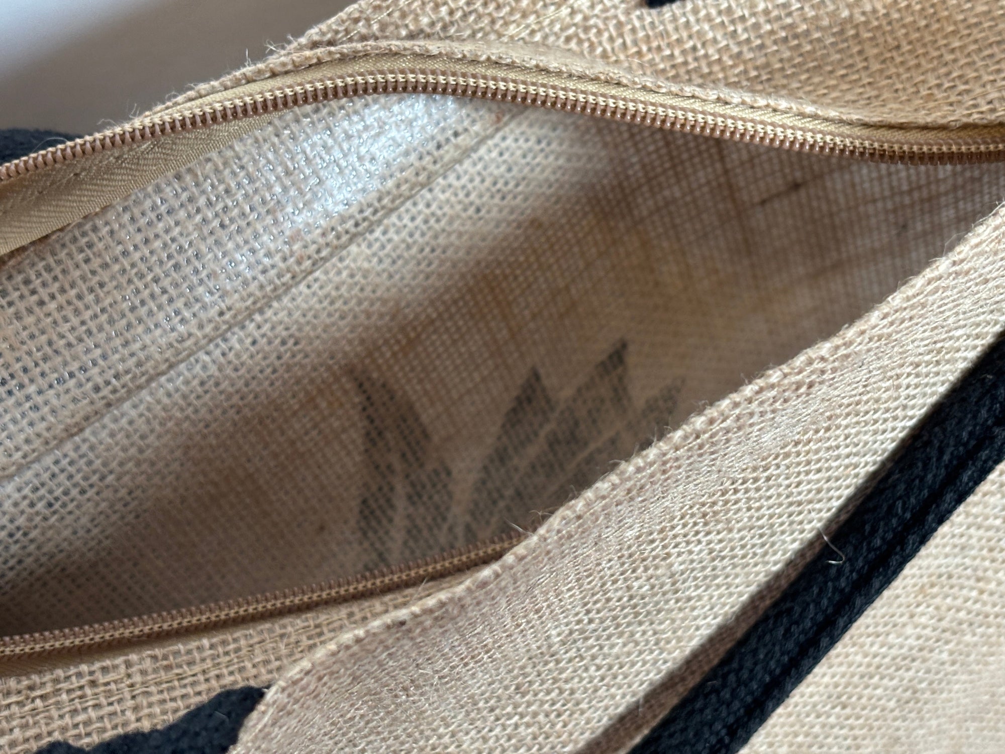 Burlap Tote + Accessory Bag Set