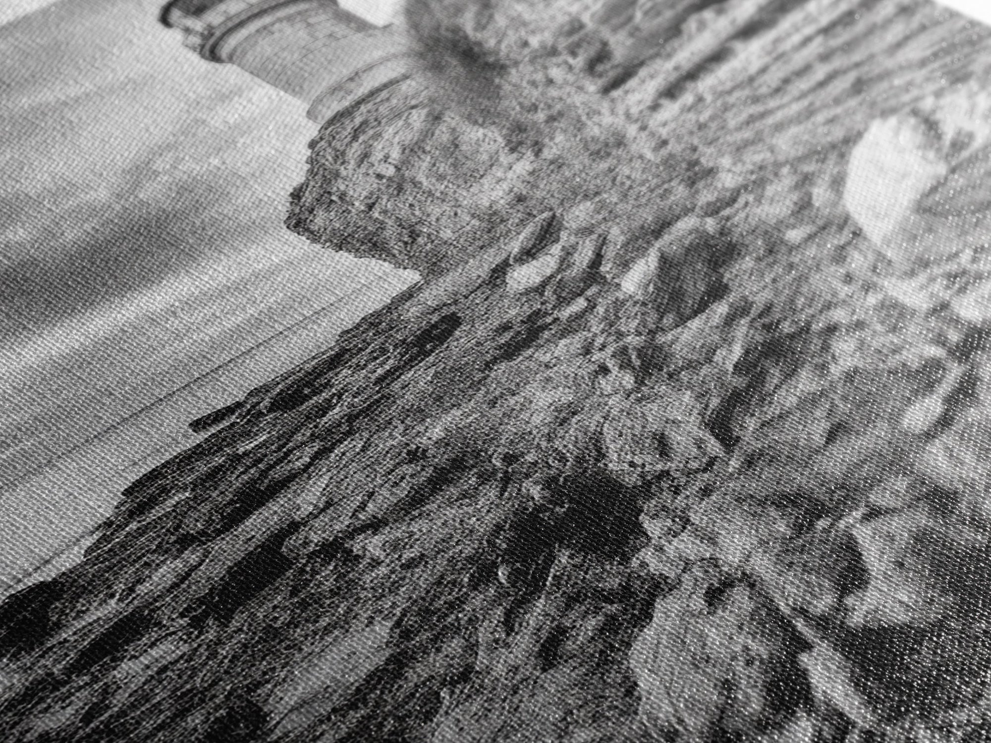 Lighthouse Beacon, Rocky Shoreline, Nautical Coastal Scene, Framed Canvas Print, Ocean View Art, Seaside Living Room Wall Decor