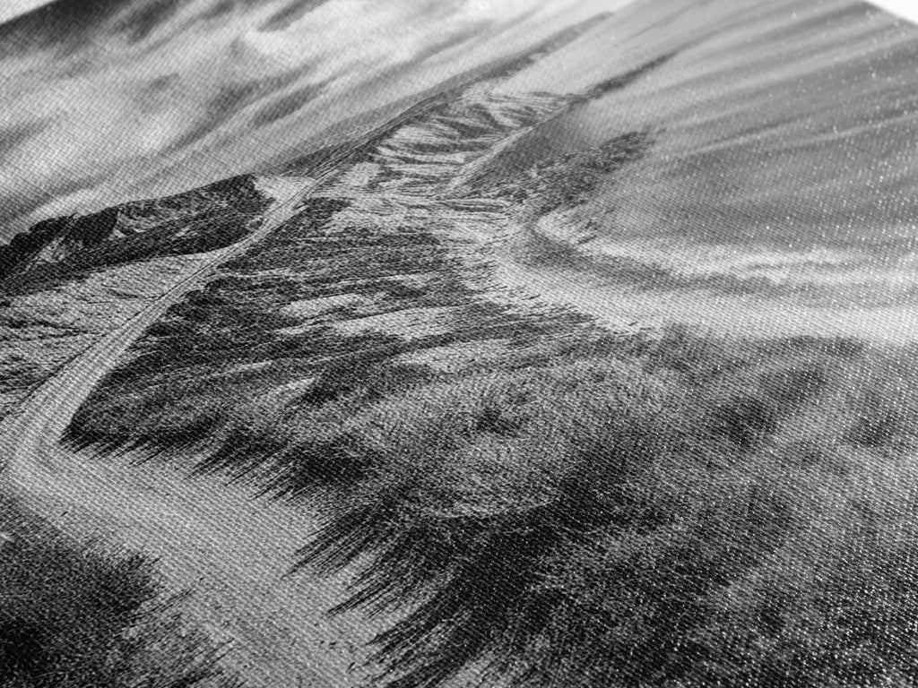 Coastal Mountain Trail, Ocean View, Travel Photography, Framed Canvas Print, Scenic Landscape Art, Office or Hallway Wall Art