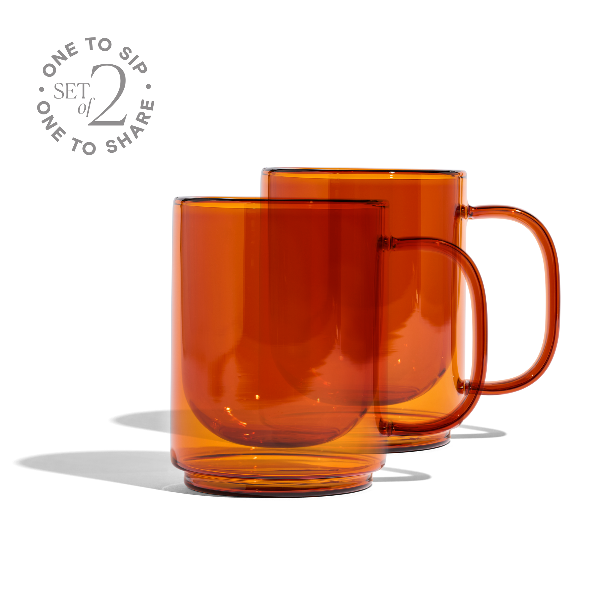 Cove 12oz Glass Mug - Set of 2 - Amber