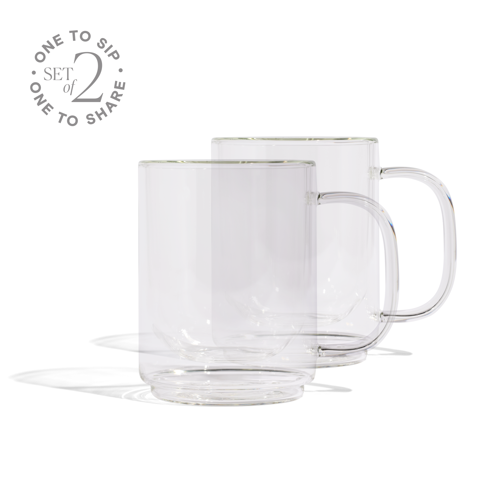 Cove 12oz Glass Mug - Set of 2 - Clear