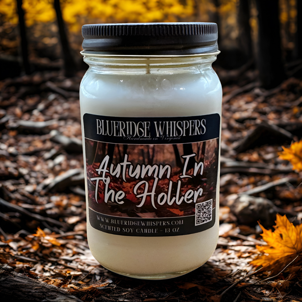 Autumn in the Holler – Crisp Fall Leaves & Spice Soy Candle | 16 oz Mason Jar