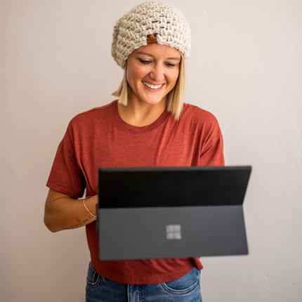 Crochet Slouch Hat | Neutral Slouchy Beanie