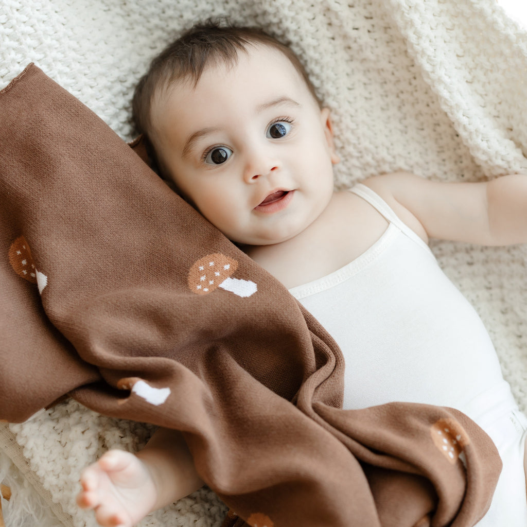 Whimsy Collection - Luxury 100% Cotton Knit Swaddle Baby Blanket