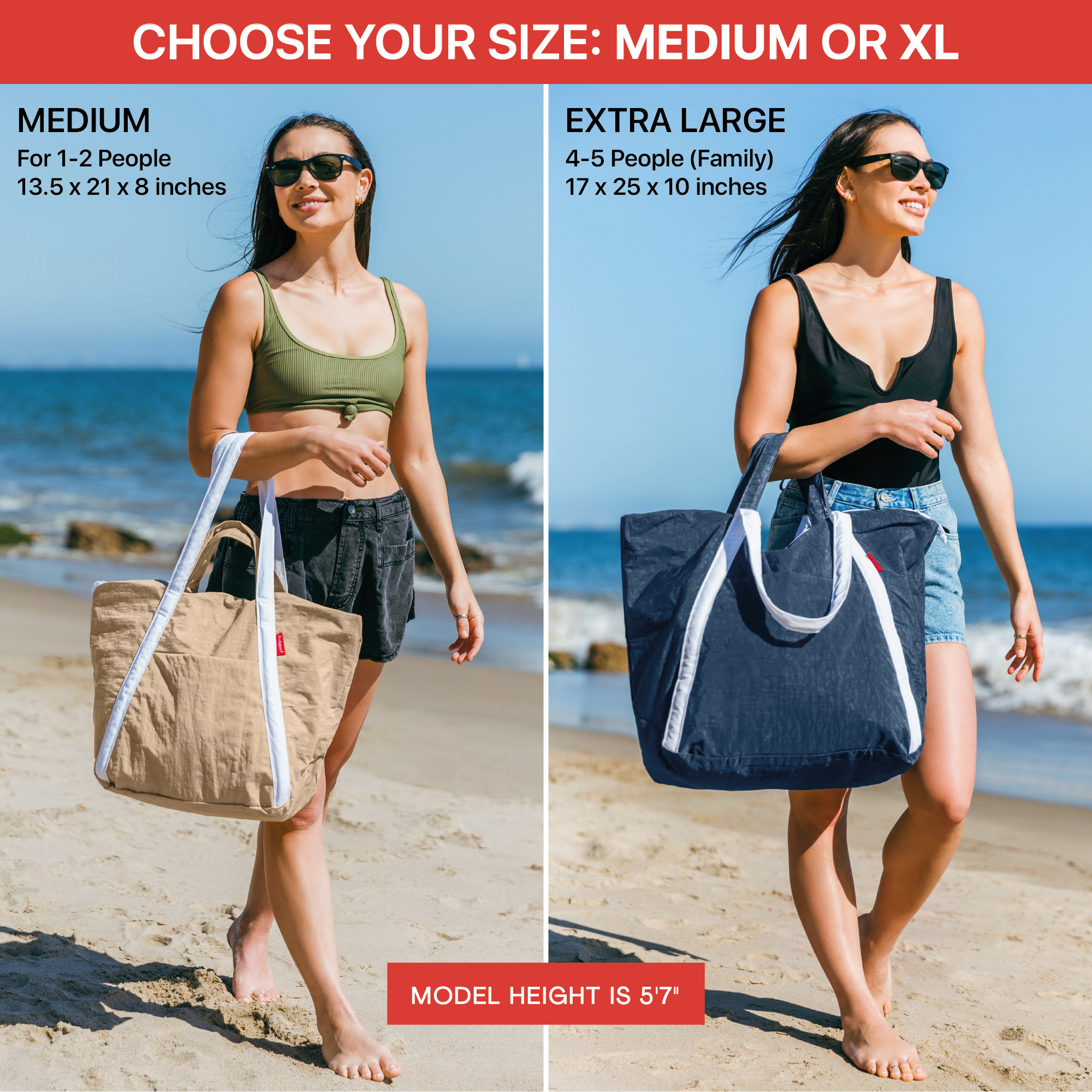 Medium Ripstop Nylon Waterproof Beach Bag