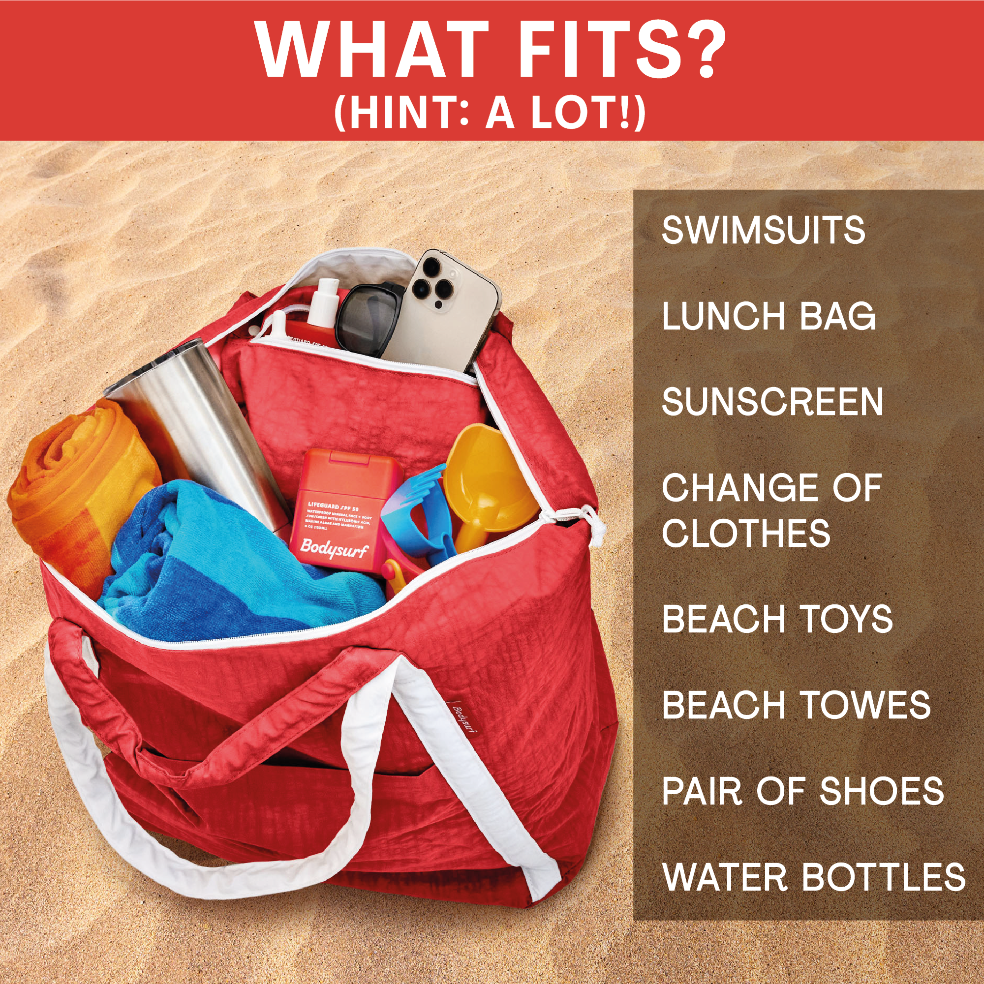 Extra Large Ripstop Nylon Waterproof Beach Bag