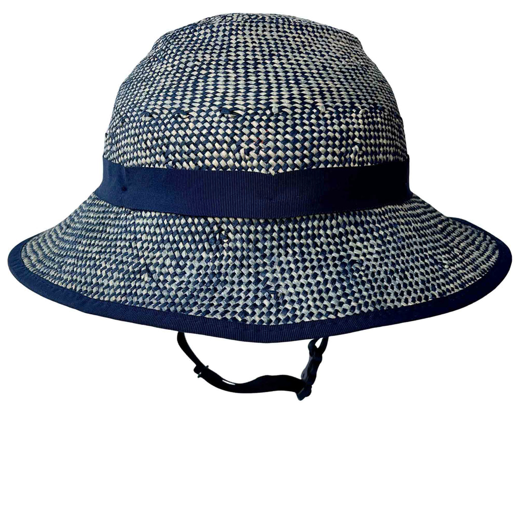 MIPS Helmet + Shibori Blue Straw Hat Bike Helmet Cover