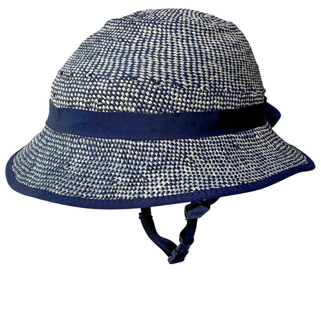 MIPS Helmet + Shibori Blue Straw Hat Bike Helmet Cover
