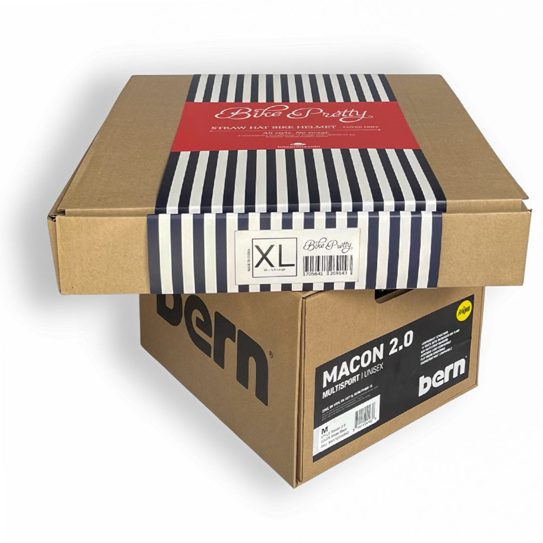 MIPS Helmet + Classic Straw Hat Bike Helmet Cover