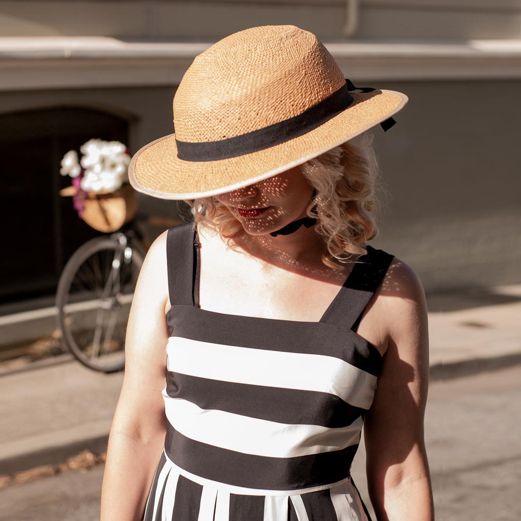 MIPS Helmet + Classic Straw Hat Bike Helmet Cover