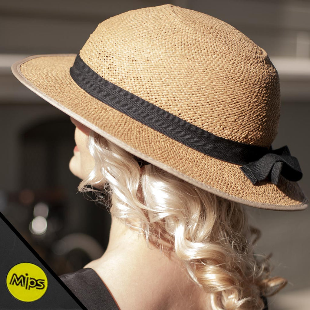 MIPS Helmet + Classic Straw Hat Bike Helmet Cover