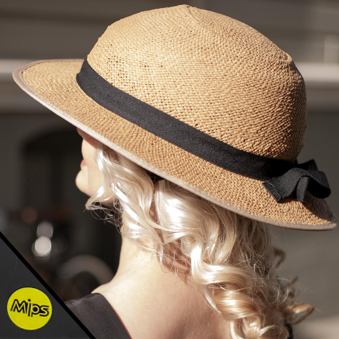 MIPS Helmet + Classic Straw Hat Bike Helmet Cover