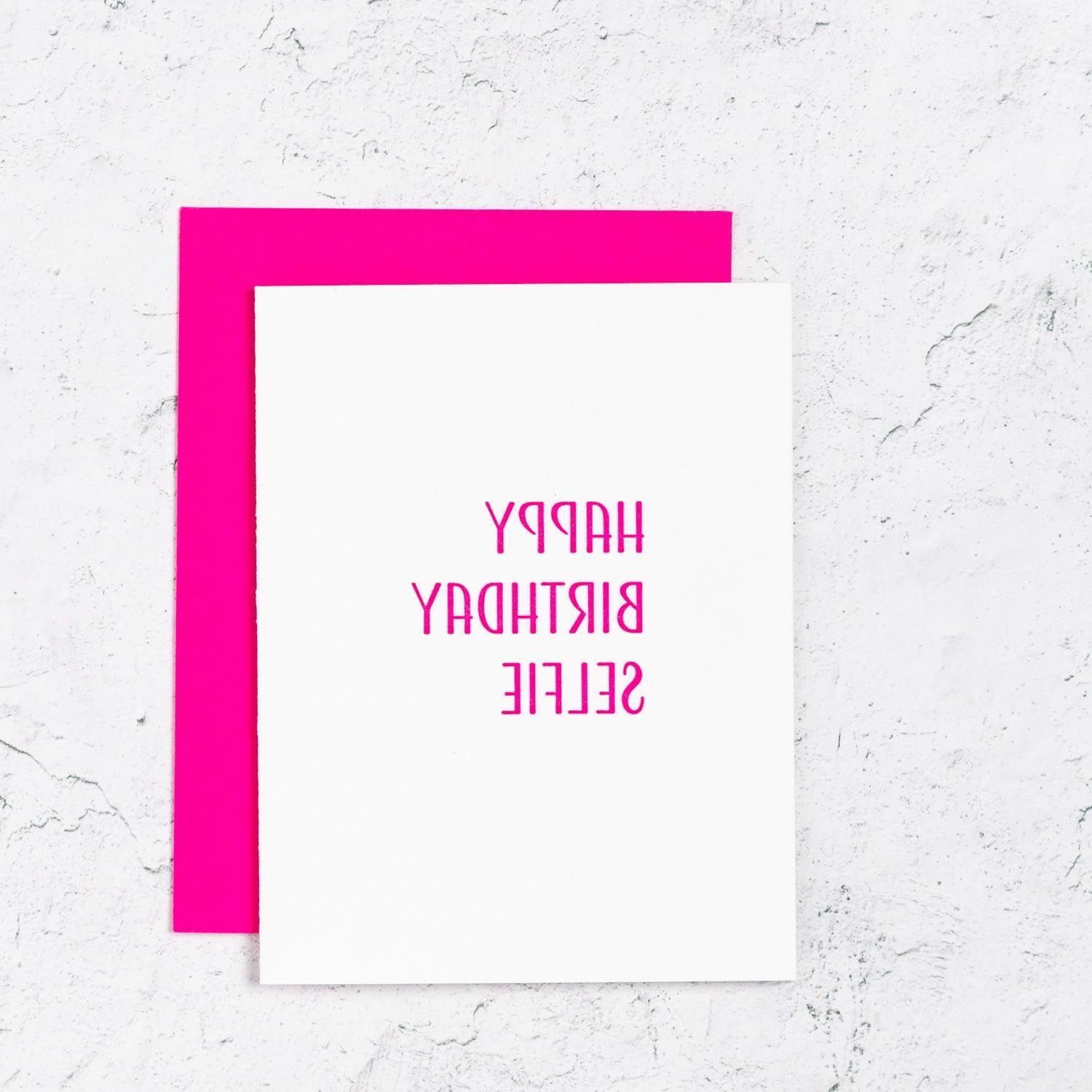 Happy Birthday Selfie Card Box Set of 10