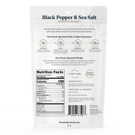 Black Pepper & Sea Salt, Sprouted Walnuts