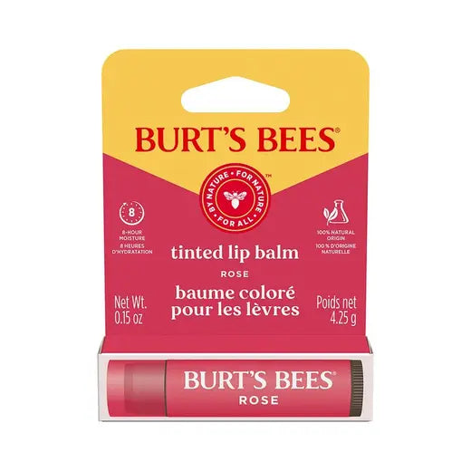 BURT'S BEES ROSE TINTED LIP BALM (0.15 OZ TUBE)