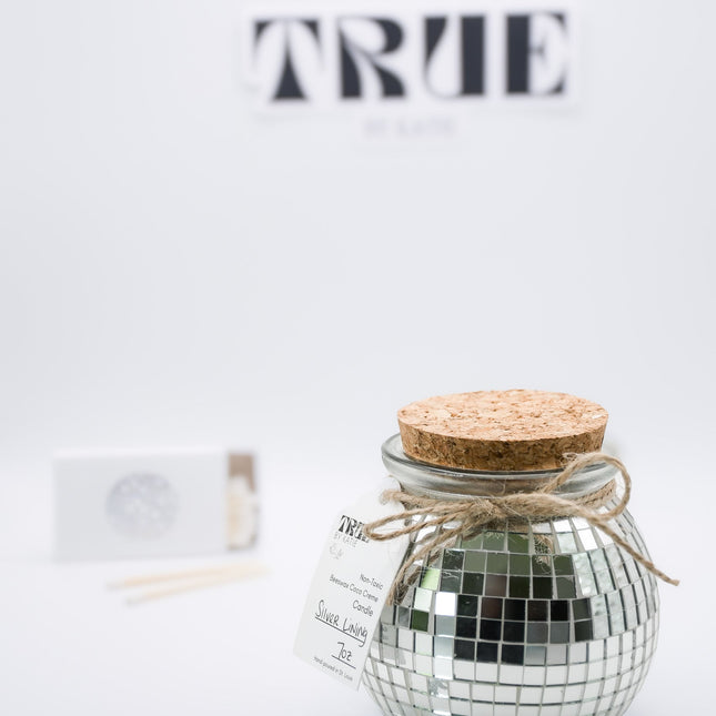Silver Lining Disco Ball Candle