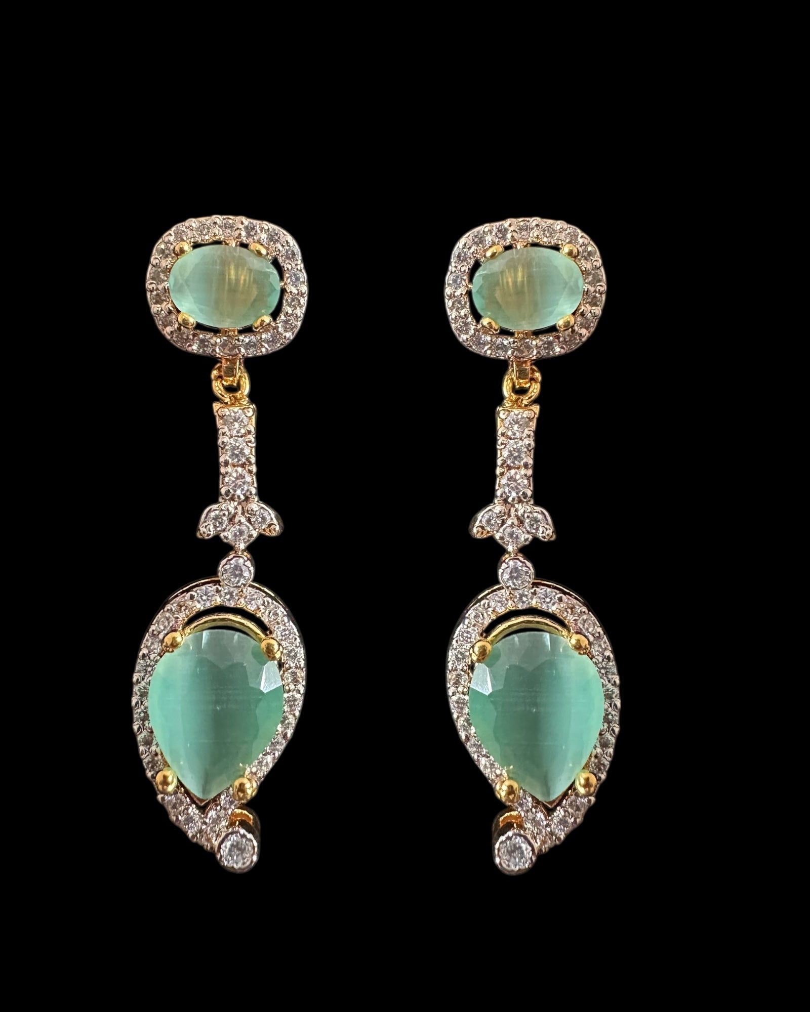 BR461  Anmol necklace set in Mint , rubies and pearls ( SHIPS IN 5 WEEKS)