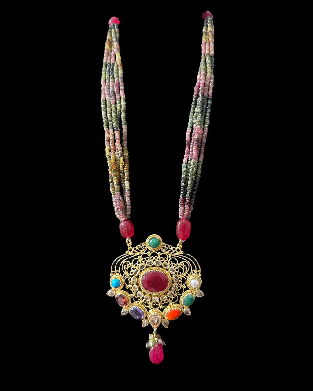 DLN127 Adaya multicolor natural  beads necklace ( READY TO SHIP )