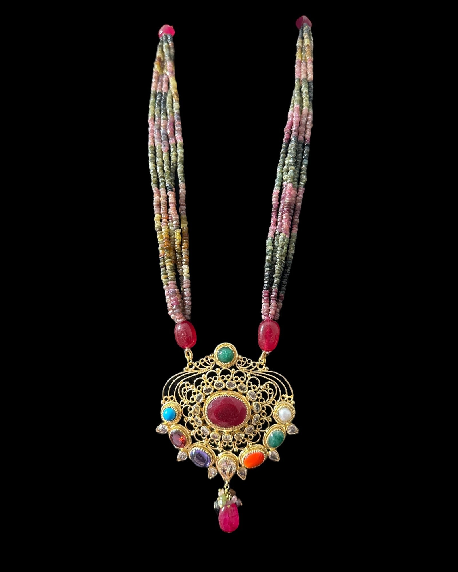 DLN127 Adaya multicolor natural  beads necklace ( READY TO SHIP )