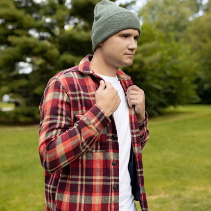CS107 HAAKWEAR Traditional Silent Cuffed Beanie, Forest Green