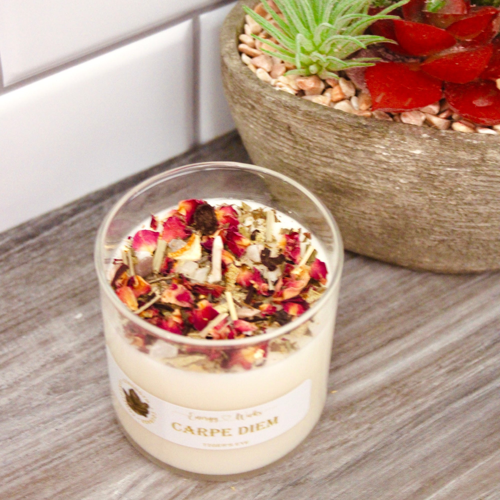 Carpe Diem Crystal Candle