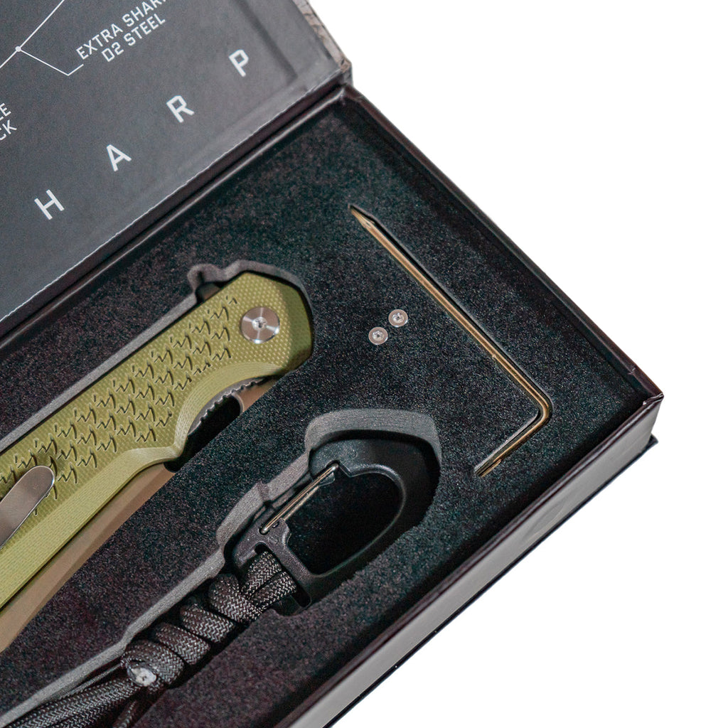 MUCTAC Ceros Folding Knife D2 Steel 3.8" Blade OD Green G10 Liner Lock EDC