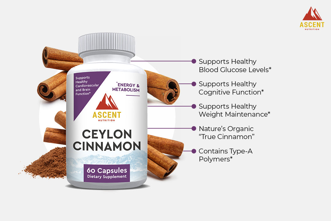 Organic Ceylon Cinnamon, 60 Capsules, 1200 mg