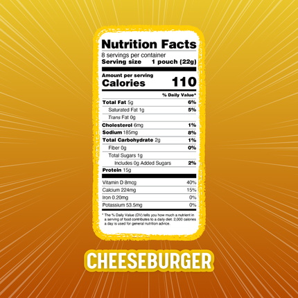 Cheeseburger Protein Puffs Single Serving - 8-Pack Box
