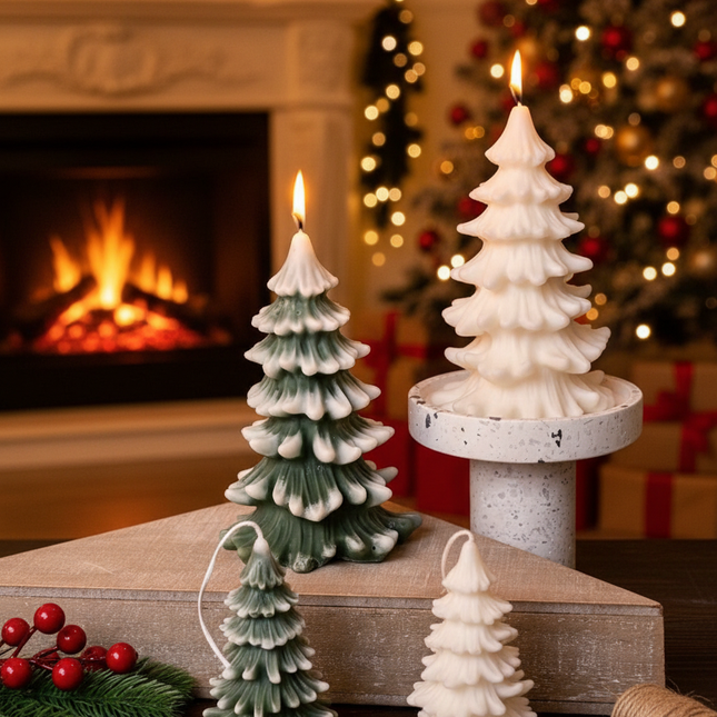 Christmas Tree Candles - Cedar Trees Holiday Decor