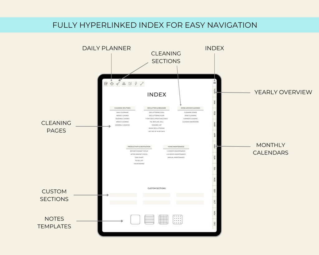 Cleaning & Organization Digital Planner