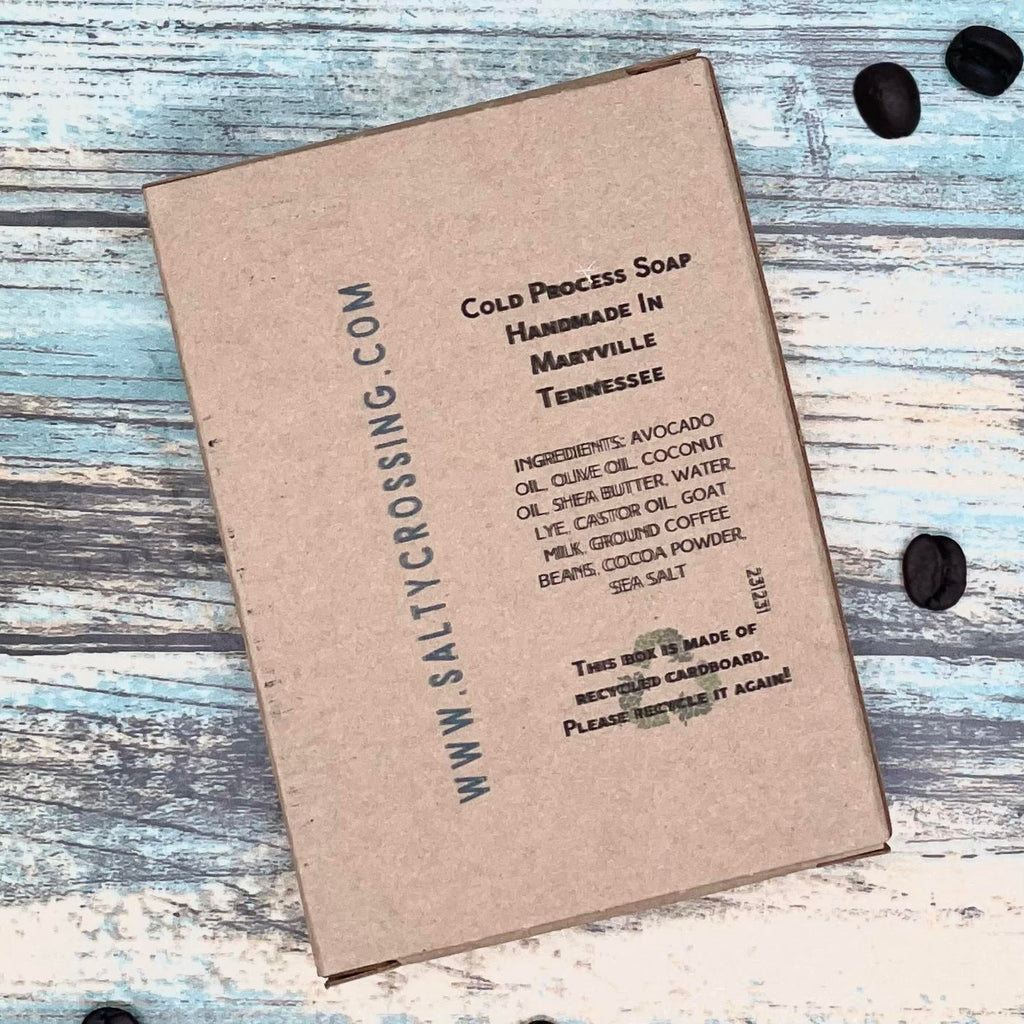 Coffee Scrub Soap | Handmade Goat Milk Artisan Bar | All Natural Ingredients | Gift for Javaphile | Ecofriendly Recycled Zero Waste Package