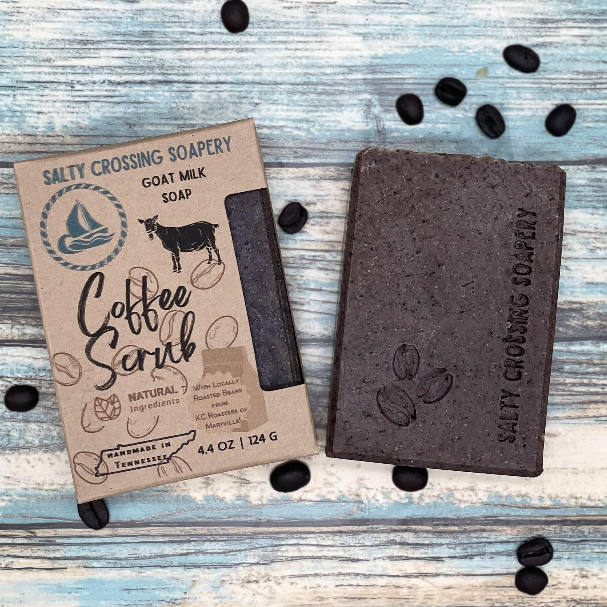 Coffee Scrub Soap | Handmade Goat Milk Artisan Bar | All Natural Ingredients | Gift for Javaphile | Ecofriendly Recycled Zero Waste Package