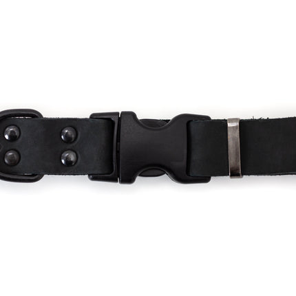 Celtic Sport Midnight Black Leather Dog Collar