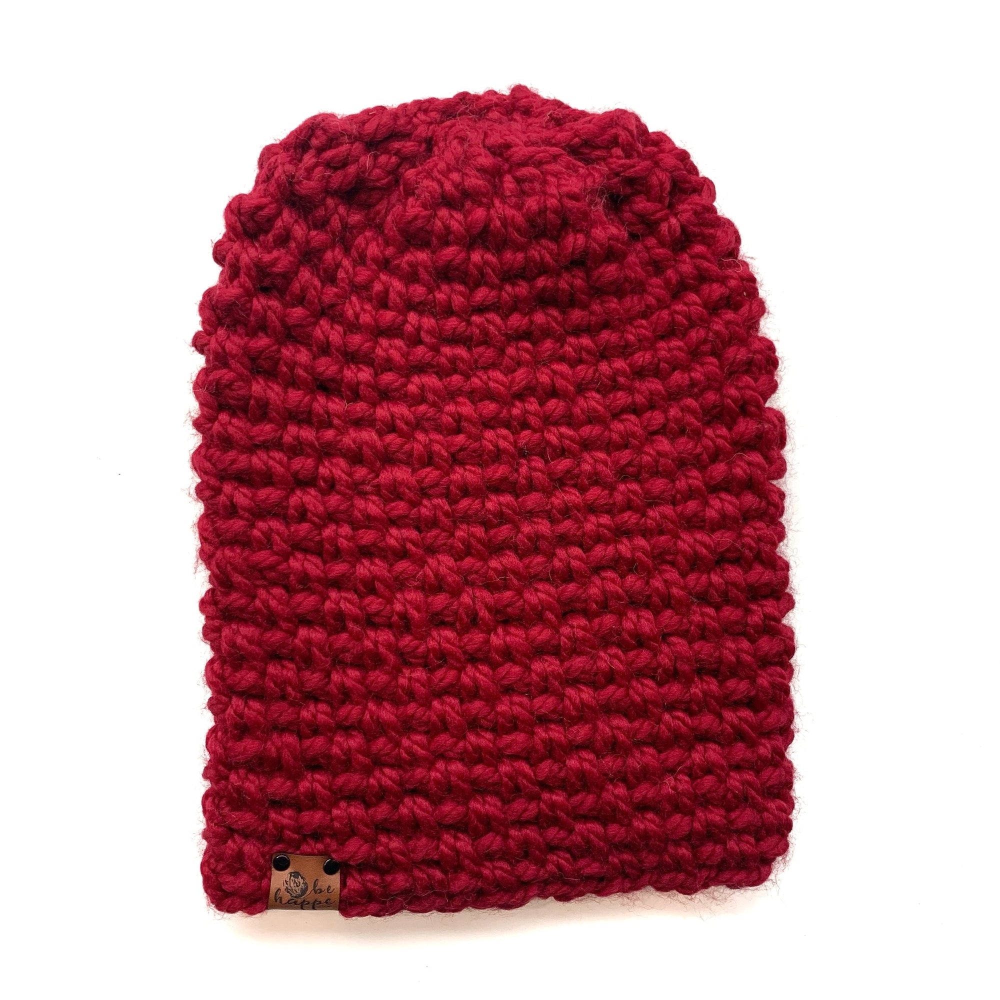 Crochet Simple Slouch Hat | Red Slouchy Beanie