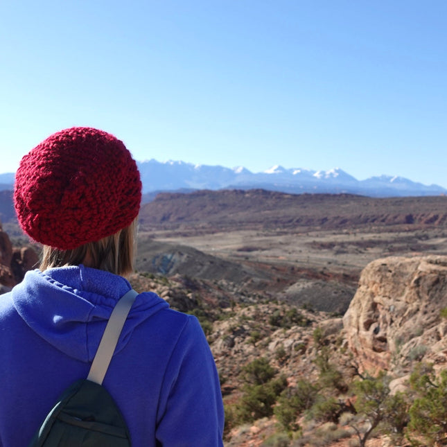 Crochet Simple Slouch Hat | Red Slouchy Beanie
