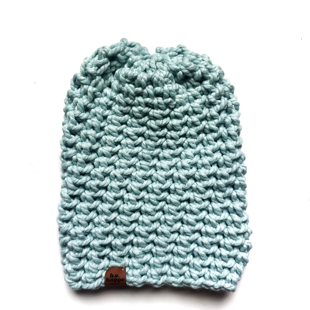 Crochet Slouch Hat | Light Blue Beanie