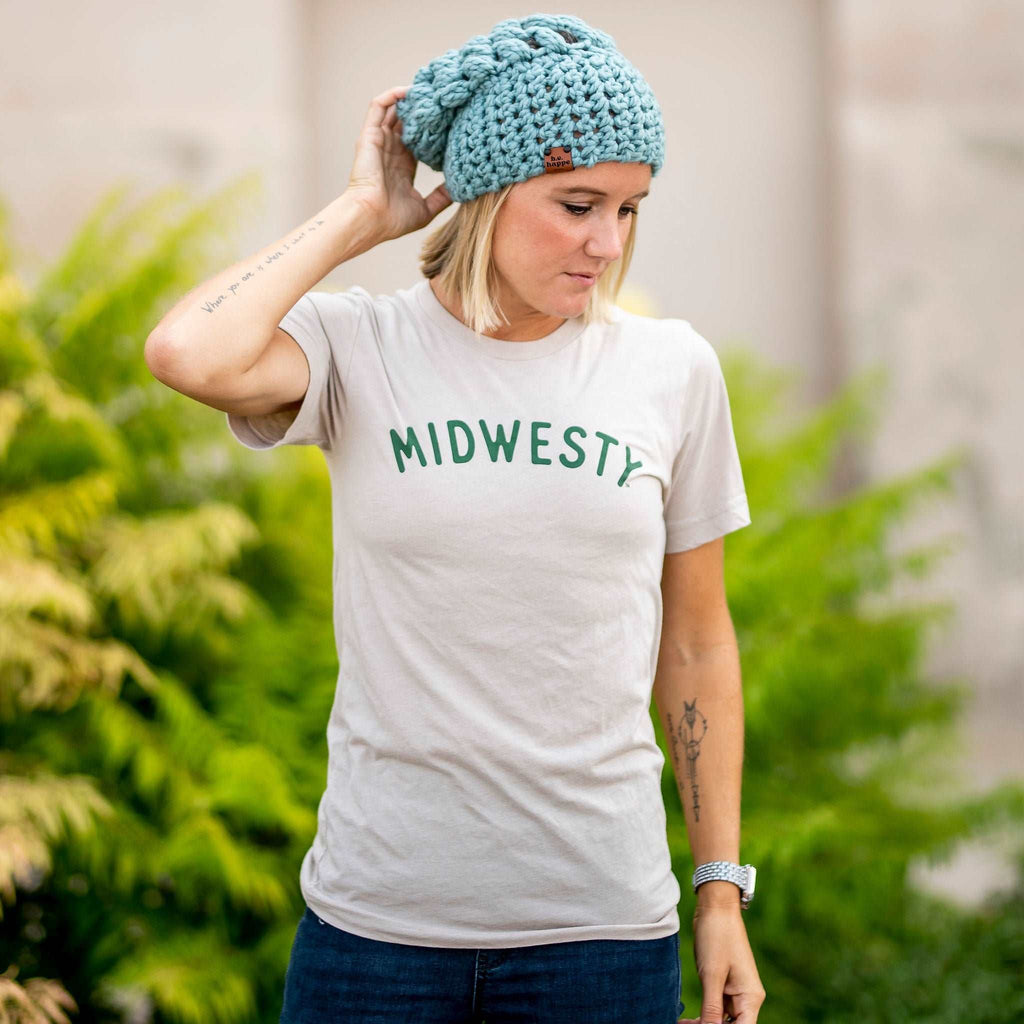 Crochet Slouch Hat | Succulent Blue Slouchy Beanie