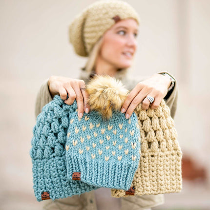 Crochet Slouch Hat | Succulent Blue Slouchy Beanie