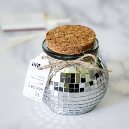 Silver Lining Disco Ball Candle