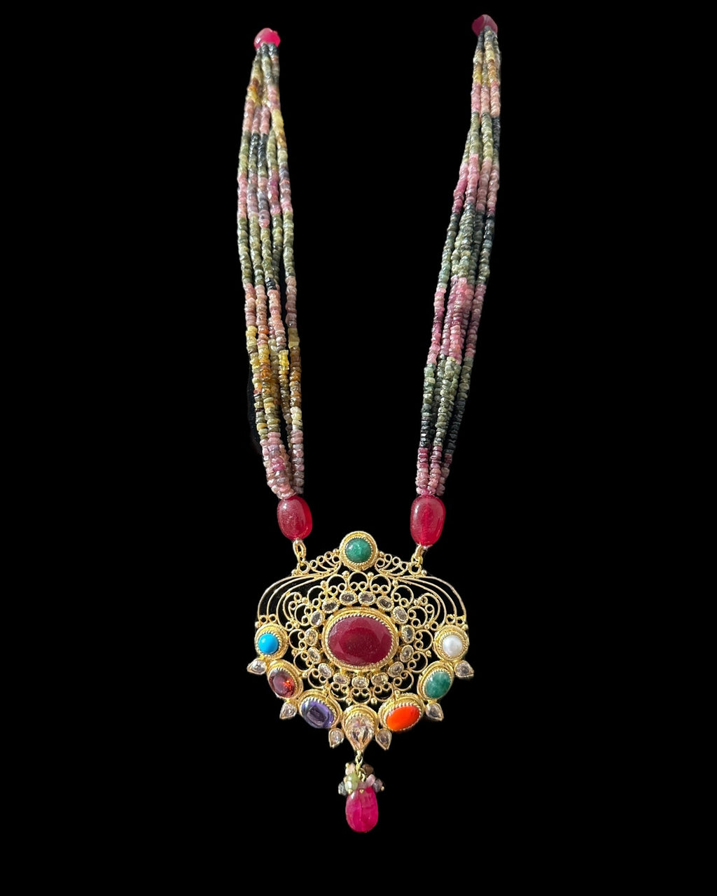 DLN127 Adaya multicolor natural  beads necklace ( READY TO SHIP )