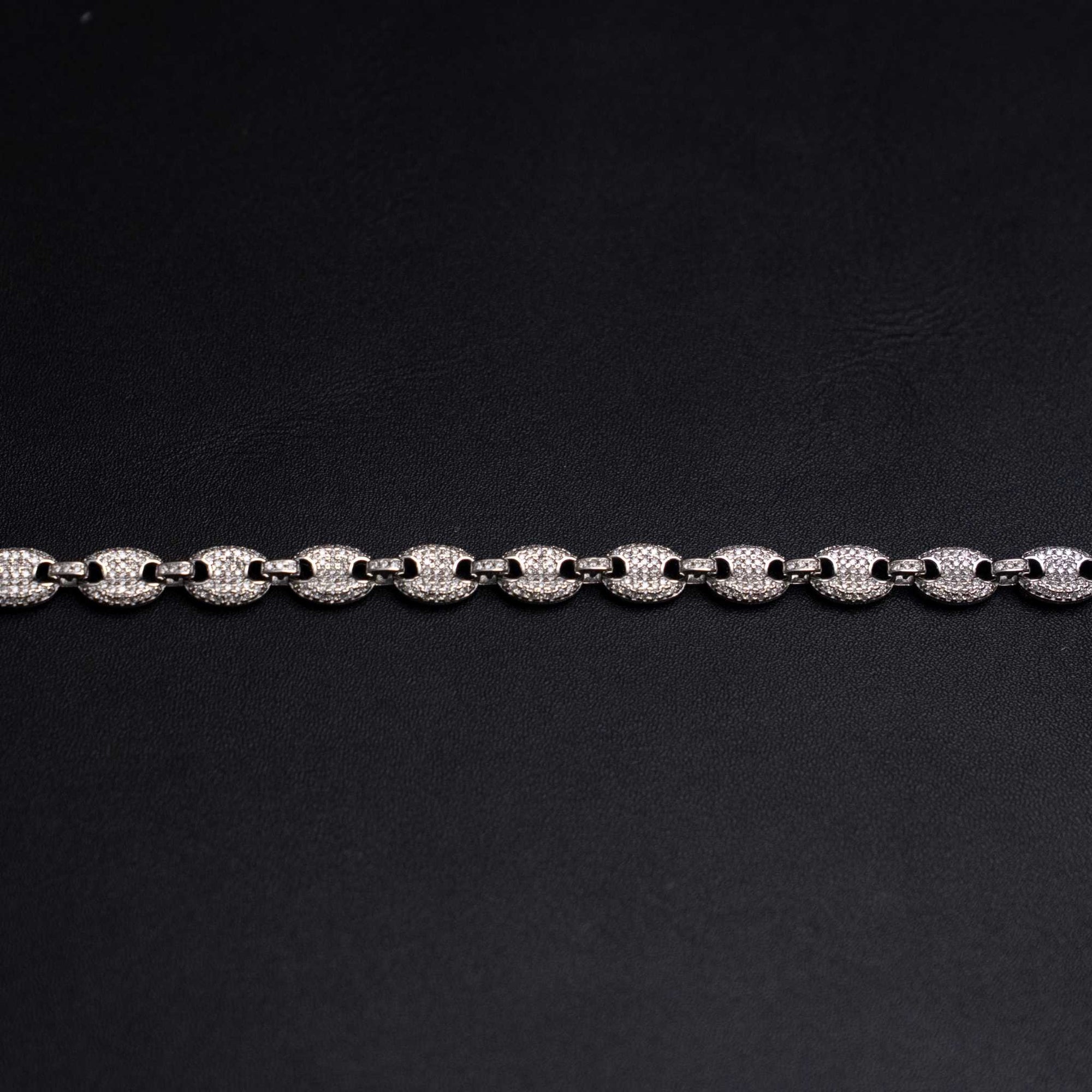 Moissanite Puffed Mariner Link Bracelet 925 Sterling Silver