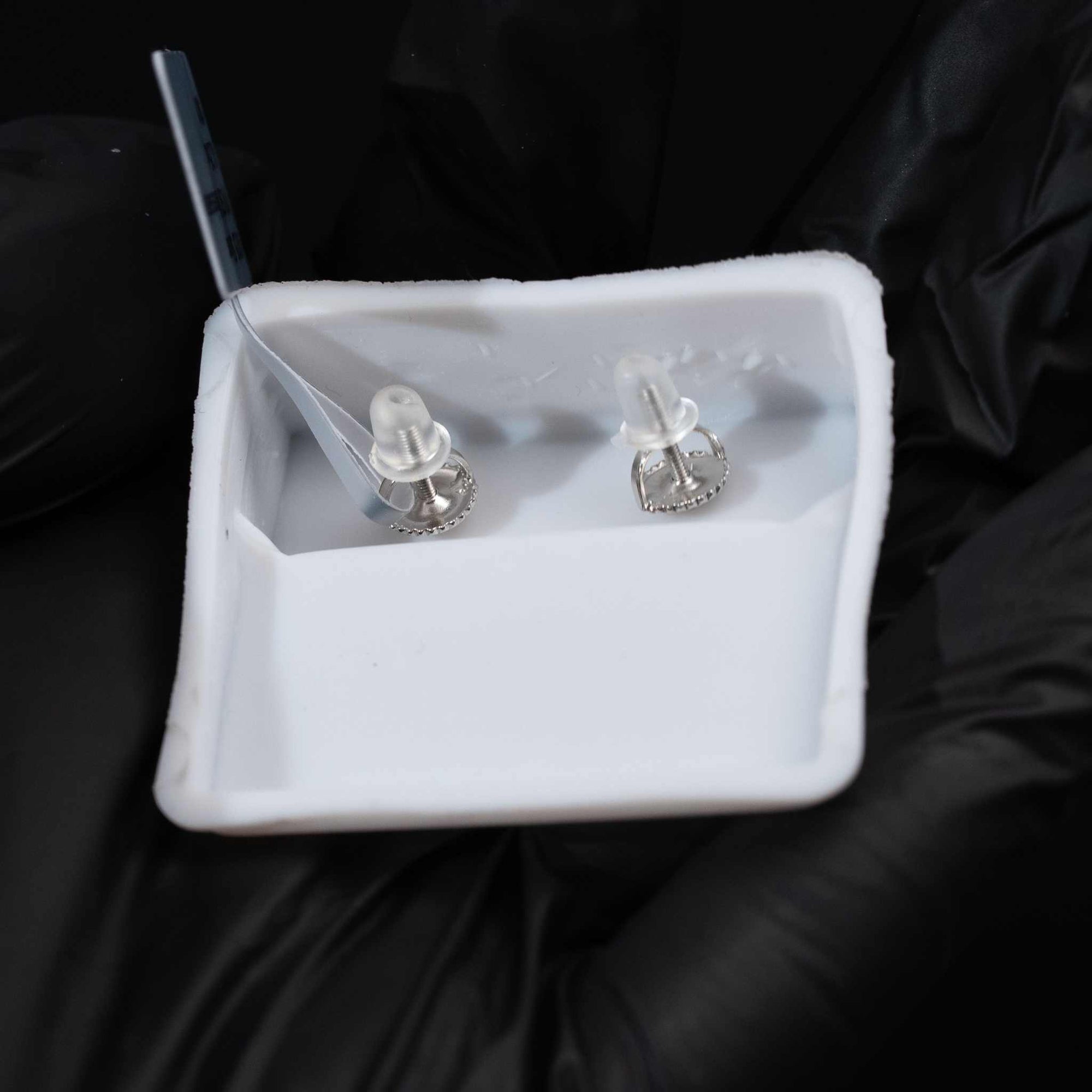 Moissanite Flower Stud Earrings 925 Sterling Silver Screw Back