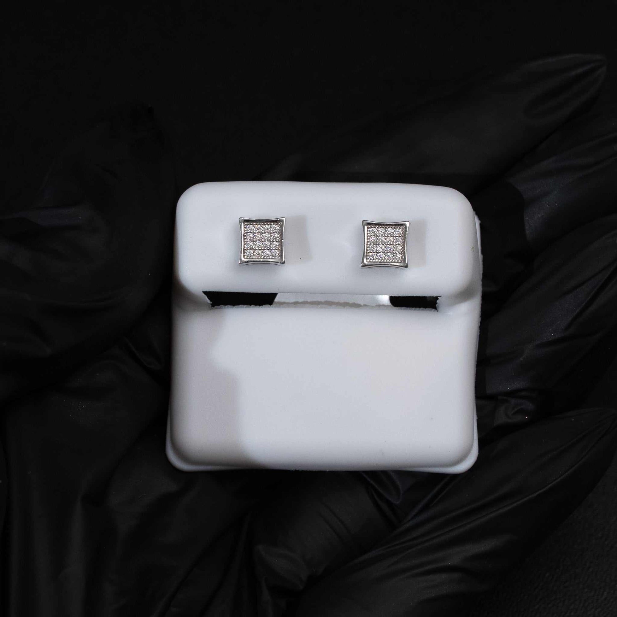 Moissanite Square Kite Stud Earrings 925 Sterling Silver Screw Back