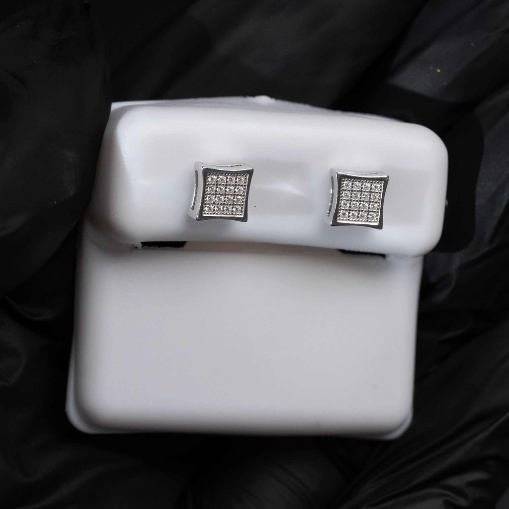 Moissanite Square Kite Stud Earrings 925 Sterling Silver Screw Back