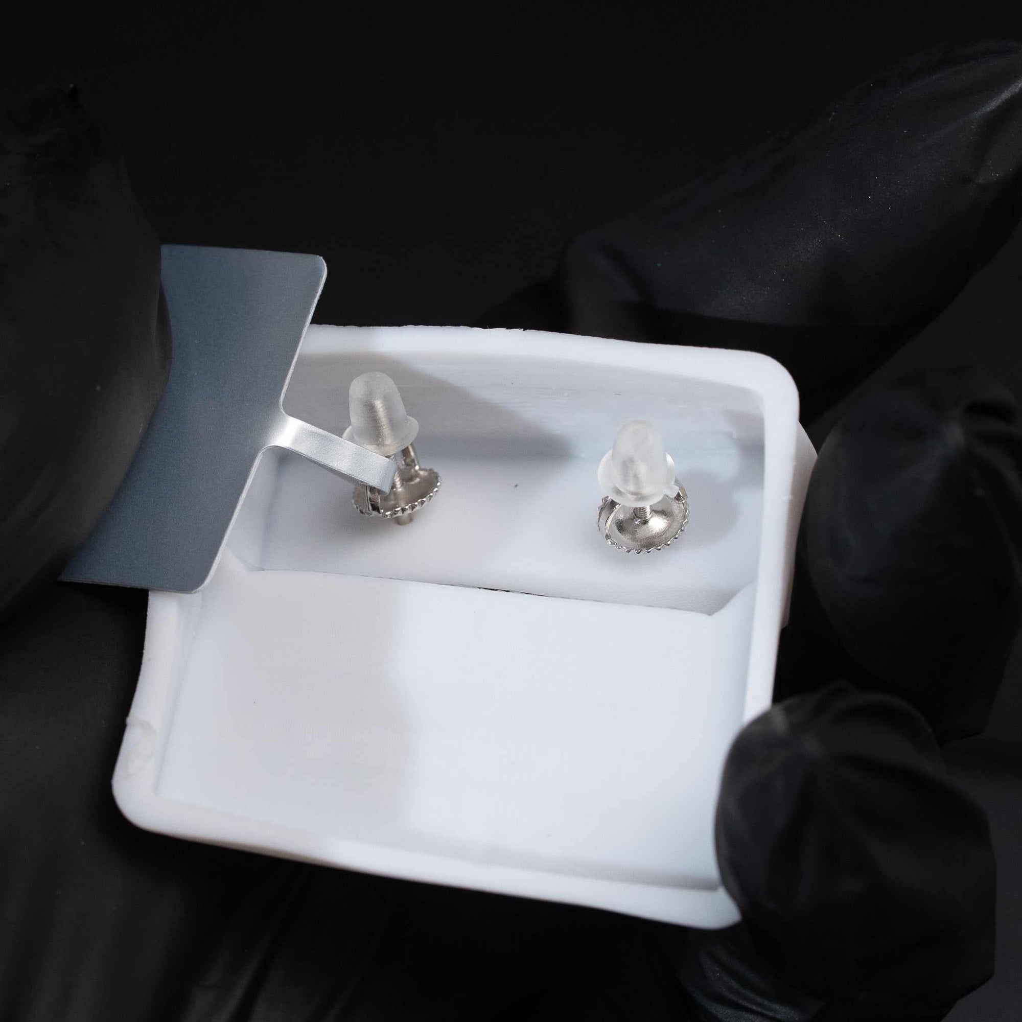 Moissanite Square Kite Stud Earrings 925 Sterling Silver Screw Back