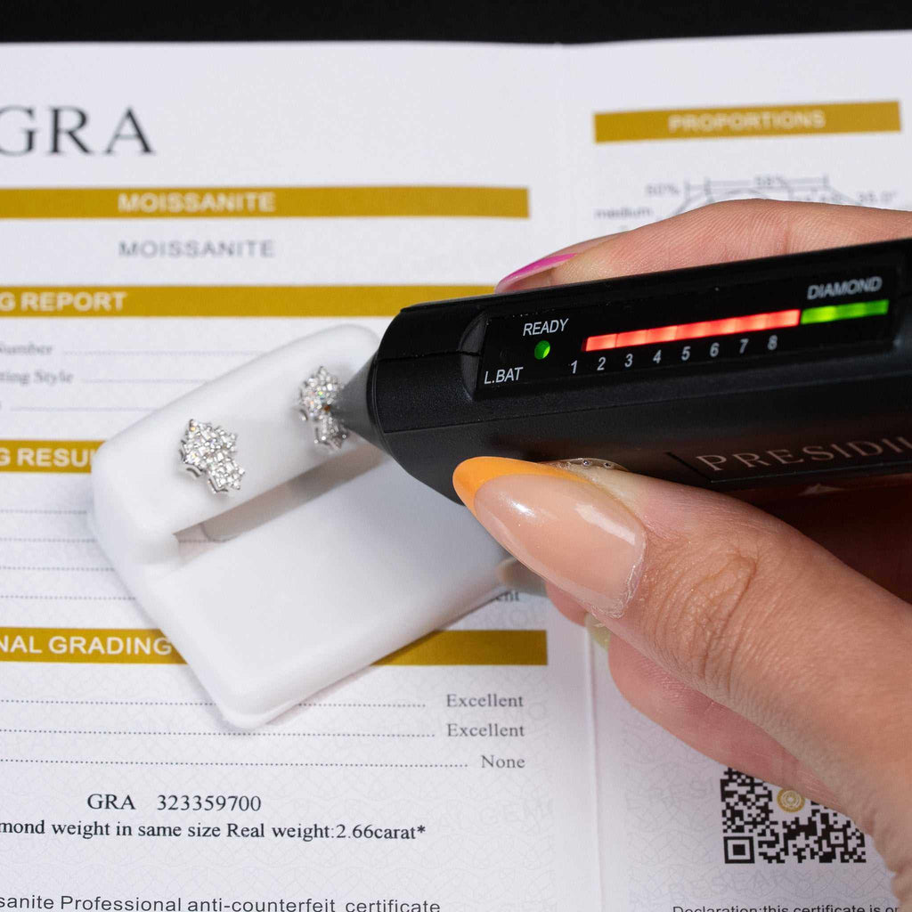 Moissanite Cross Stud Earrings 925 Sterling Silver Screw Back